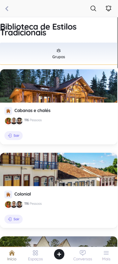 Biblioteca de Estilos Tradicionais no aplicativo IVIN
