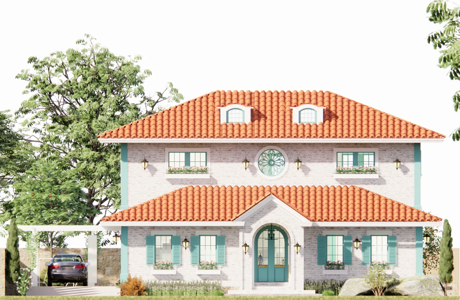 Fachada frontal de residência tradicional projetada por Carla Piccioli Merola